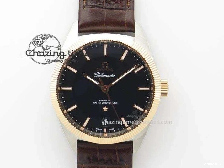 0507 Practical De Ville RG MKF 1:1 Best Edition Silver Dial RG Markers on Brown Leather Strap MIYOTA 9015 V 8049